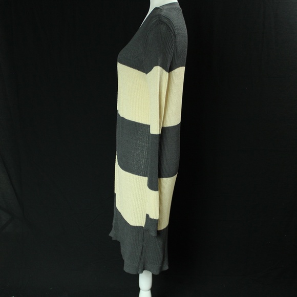 Doe & Rae | Gray & Beige Open Faced Cardigan | Sz S - Picture 6 of 15